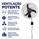 Ventilador de Parede New Premium 60cm Preto 147W - Ventisol