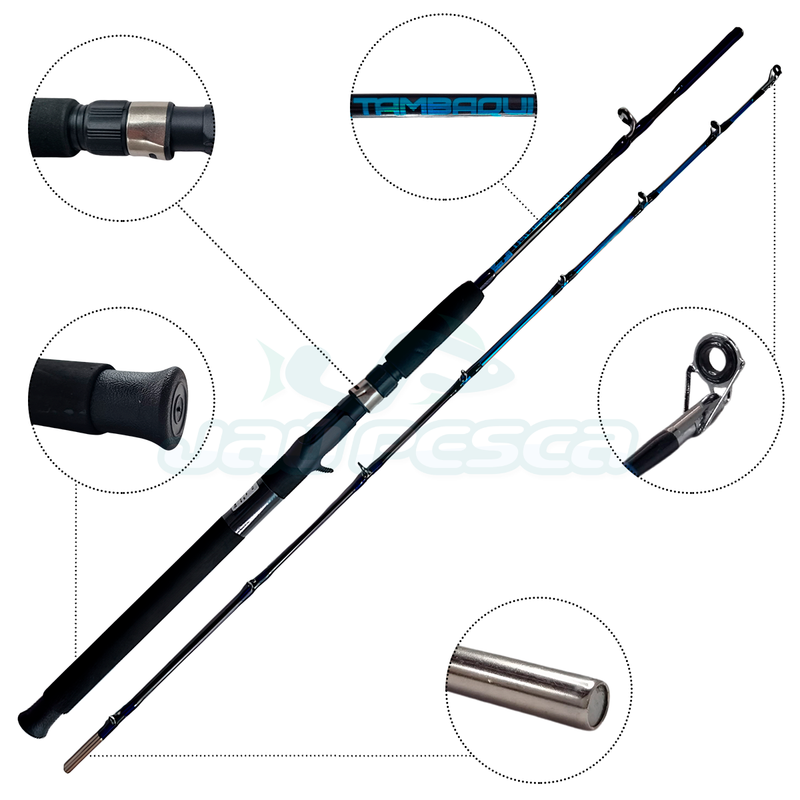Kit de Pesca Vara 1,65m 30lbs + Carretilha M21 PRO Direita + Isca