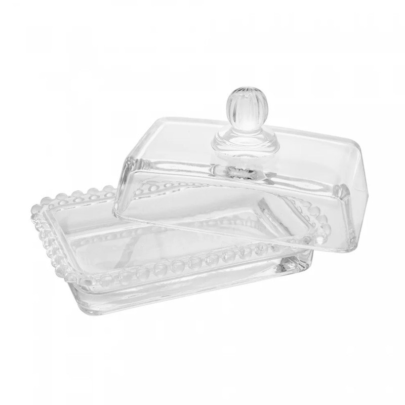 Manteigueira Cristal com Tampa Pearl 17cm x 10,5cm x 10cm - Wolff