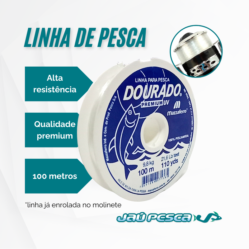 Kit de Pesca Vara + Molinete Maleta Saquinho e Racao Albatroz
