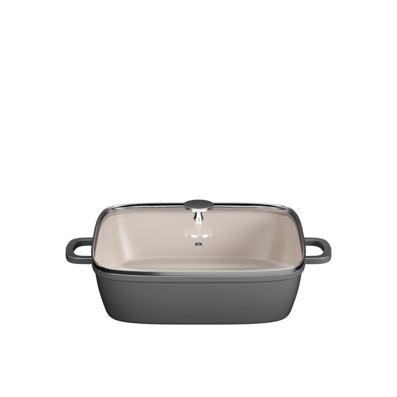 Caçarola Quadrada com Tampa de Vidro 28cm - Mimo Style 