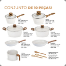 Kit Cozinha 12pçs Conjunto Panelas Style Cook + Utensílios De Silicone  Marmol - Mimo Style