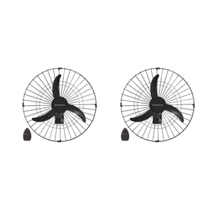 KIT 02 VENTILADORES OSC DE PAREDE 60CM PRETO LIGHT 147W 127V VENTIMAIS