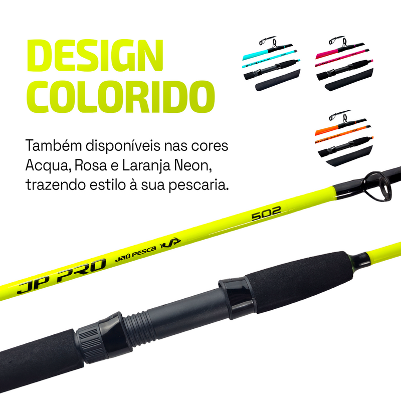 Vara Molinete JP PRO 10-20lbs/12-25lbs 4 Cores - Jaú Pesca