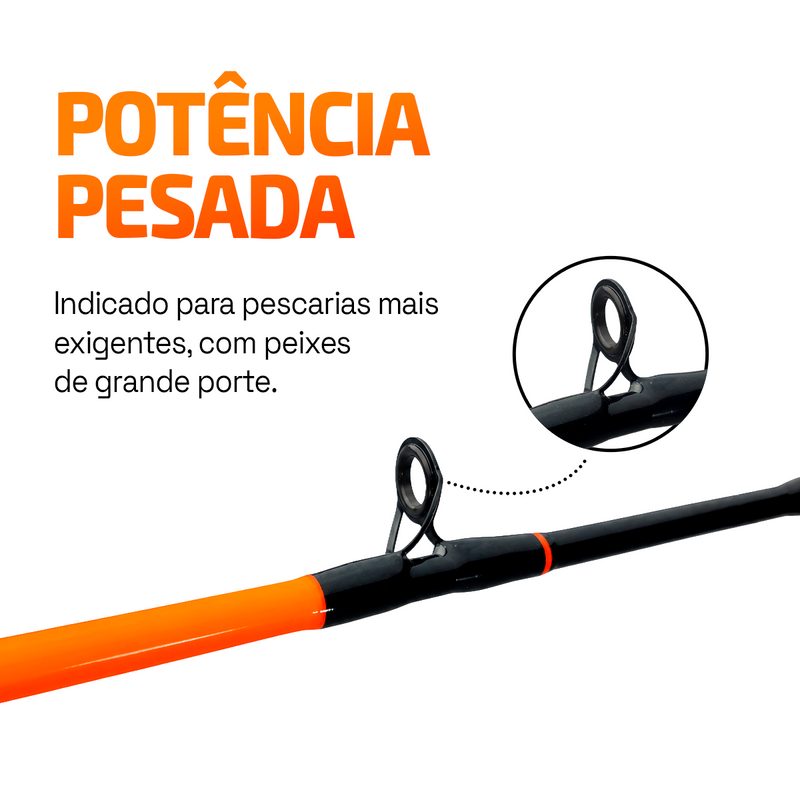 Vara Molinete JP PRO 10-20lbs/12-25lbs 4 Cores - Jaú Pesca