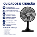 Ventilador de Mesa Turbo 6 Pás 30cm Preto 52W - Ventisol