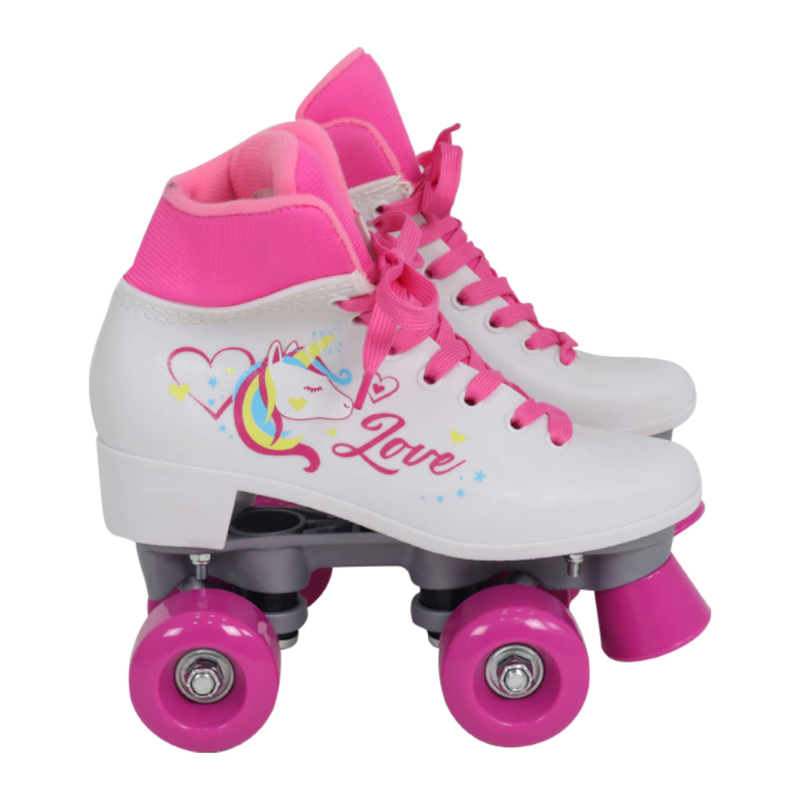 Patins Quad Love Unicórnio Branco tamanho 35 (P88)/Belfix
