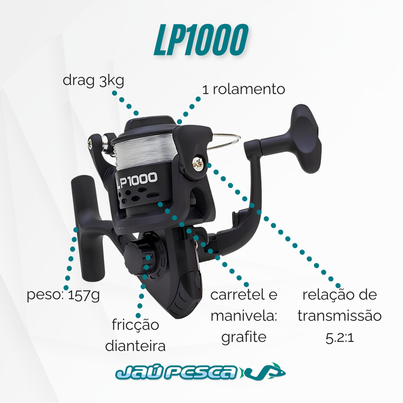 Kit de Pesca Vara + Molinete Maleta Saquinho e Racao Albatroz