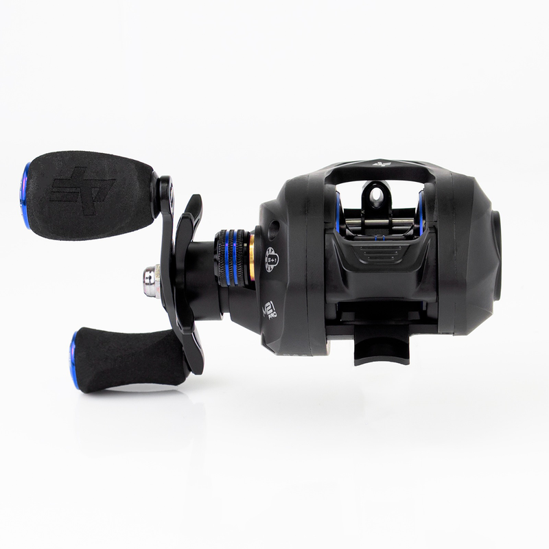Capa + Carretilha Albatroz M21 Pro Black Blue 6 Rolamentos - Direita