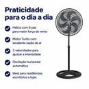 Ventilador de Coluna Turbo 6 Pás 50cm Preto 127V/220V - Ventisol