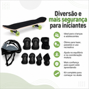 Kit Skate Liga da Justiça Estampa Sortida + Proteção Completa Preto M - Bel Sports