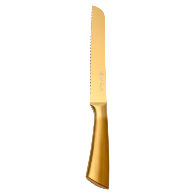 Faca Pão Inox Premium Gold 8 - Mimo Style