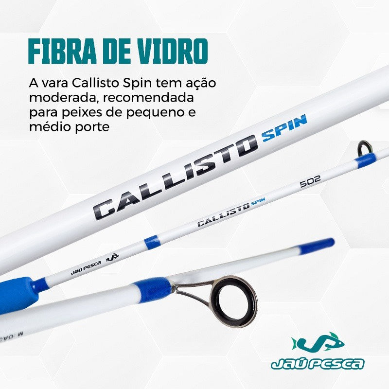 Kit Vara Callisto 20 Lb 2 Partes + Molinete Jp250 5.1:1