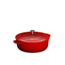 Caçarola Baixa Cinza C/ Tampa De Vidro 30cm /2L