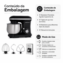Batedeira Planetária Supremma 5L 700W Preta - Agratto