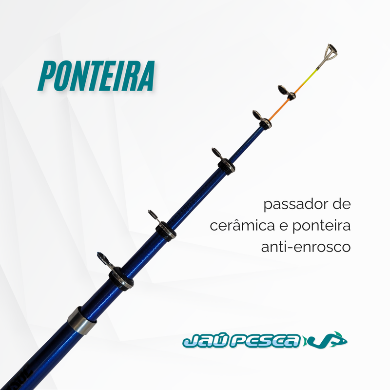 Vara Telescópica Molinete Ultra Light Josby Jaú Pesca
