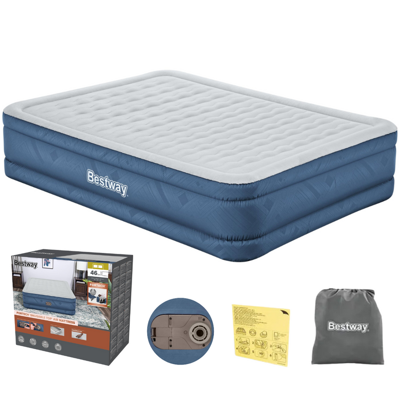 Colchão Inflável Casal Queen Fortech Snugable Bomba Embutida Bestway