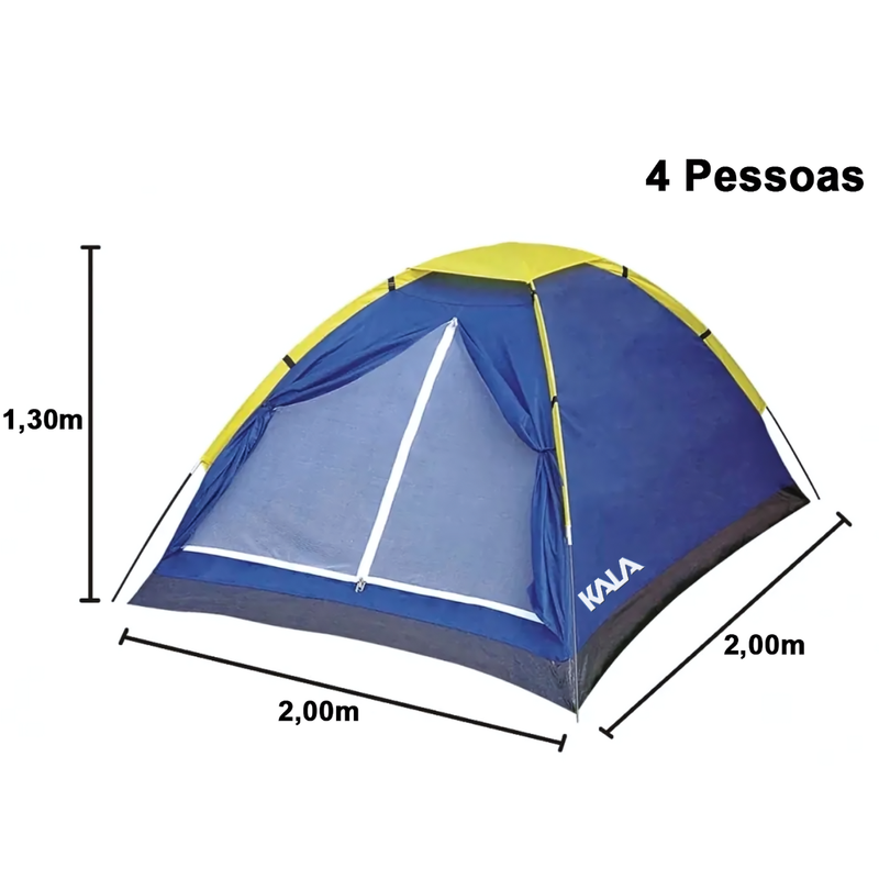 Kit Camping Barraca 4 Pessoas + Colcao Casal e Enchedor Jaú Pesca