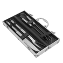 Jogo Churrasco 3pçs Inox Com Maleta - Mimo Style