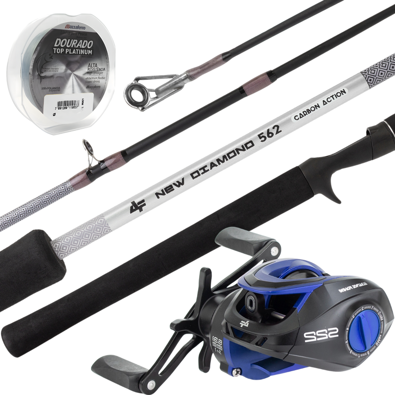 Kit Vara New Diamond 1,68m + Carretilha S22 e Linha mono