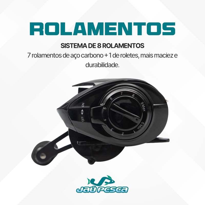 Carretilha Maruri New CROBAT 7+1 Rolamentos Drag 7kg