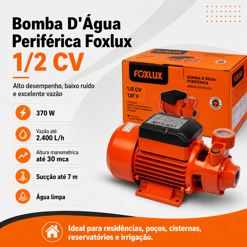 Bomba D' Àgua Periférica 0,5cv - Fox Lux