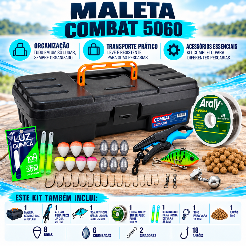 Kit Pesca Completo com Alicate e Isca Artificial