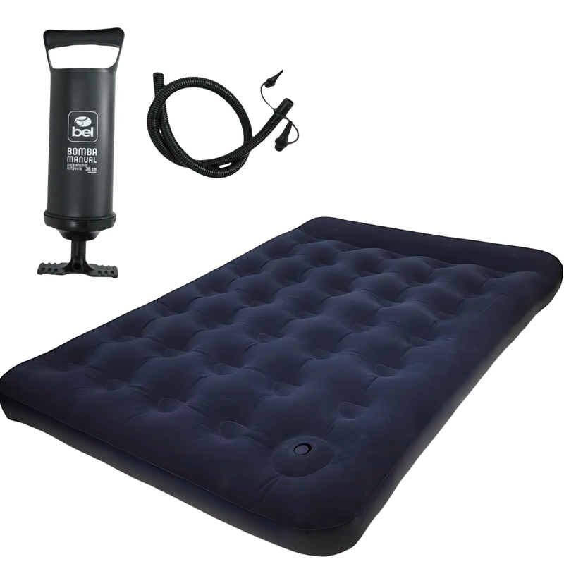 COLCHAO ZENITE CASAL UNICA + BOMBA DE AR MANUAL 30CM COM 3 BICOS