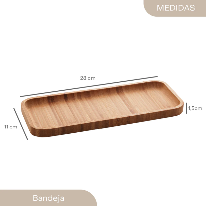 Bandeja de Bambu  Hire 28cm x 11cm x 1,5cm - Lyor