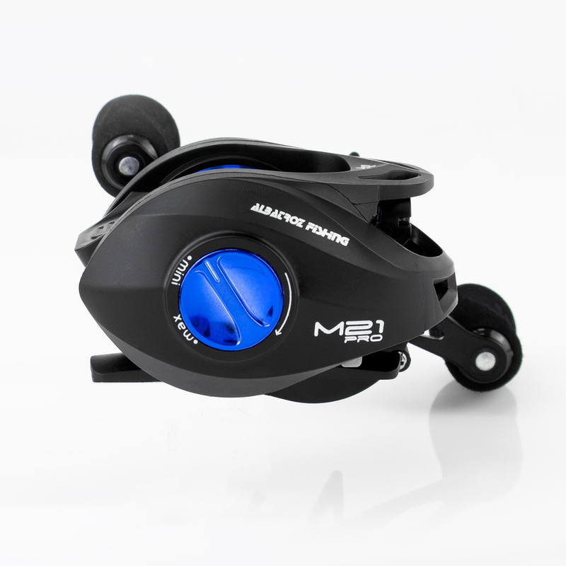 Capa + Carretilha Albatroz M21 Pro Black Blue 6 Rolamentos - Direita