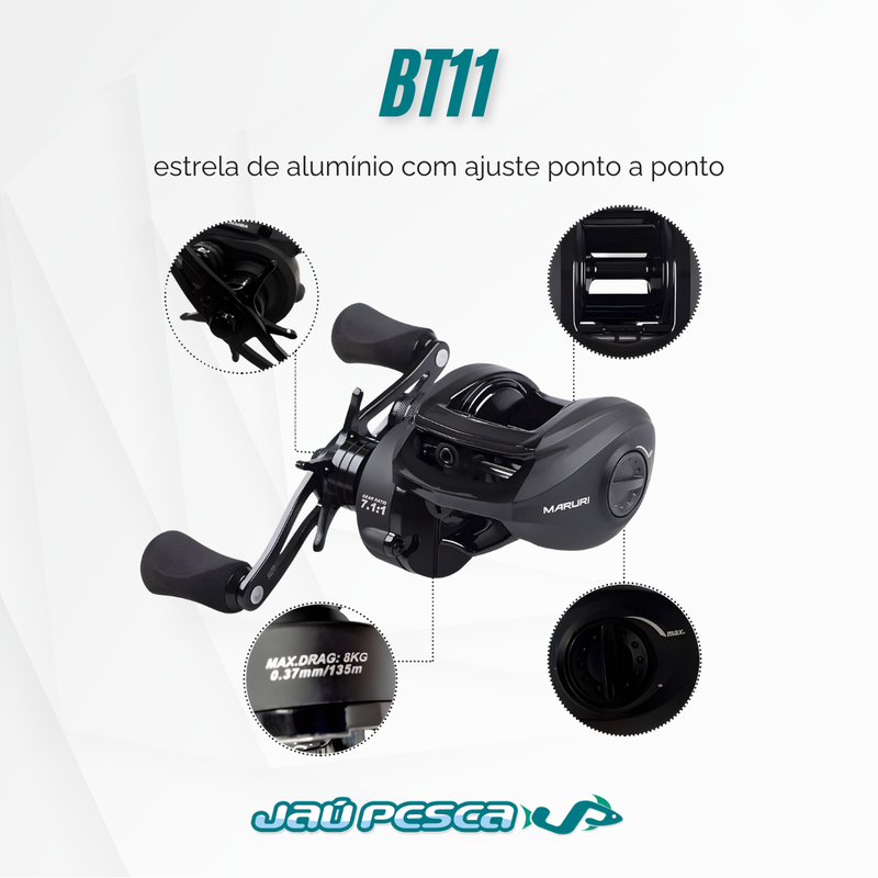 Kit Pesca Vara Arcadium 2,40mts 60lbs E Black Tamba Maruri