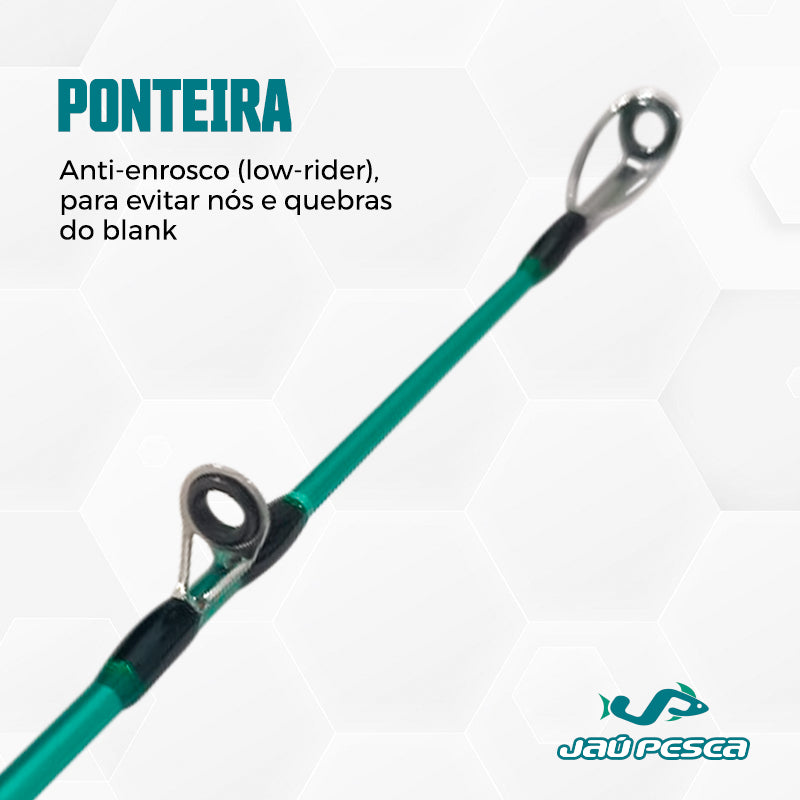 Kit de pesca Vara Carretilha JP TAMBAQUI PRO 2,10 + Carretilha LX400 Esquerda
