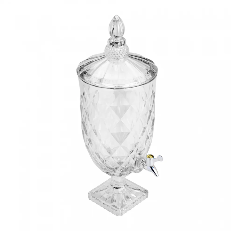 Suqueira Cristal com Pé e Tampa Diamond 4,7L - Lyor