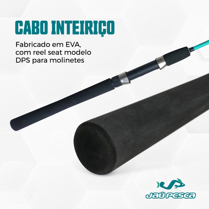 Kit De Pesca Vara Frost 1,50m 25Lbs e Molinete 2000 6Kg e Linha Mono