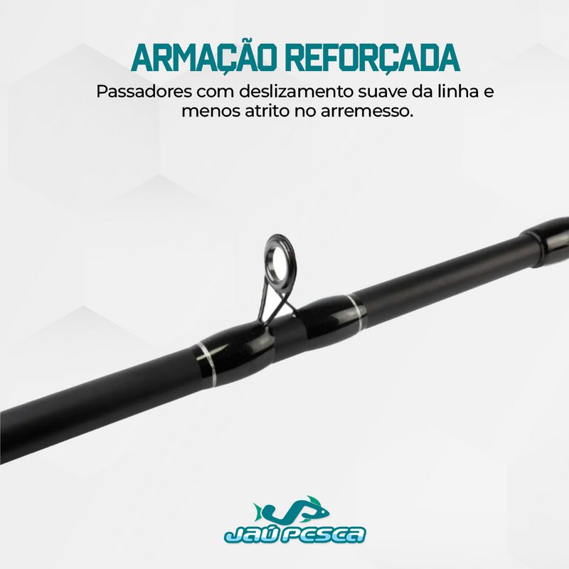 Kit Tamba Vara 2,10m 50Lbs e Carretilha BG e Linha Mono
