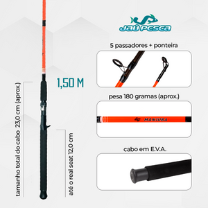 Vara Para Carretilha Manjuba 10-20 Lbs Albatroz Fishing