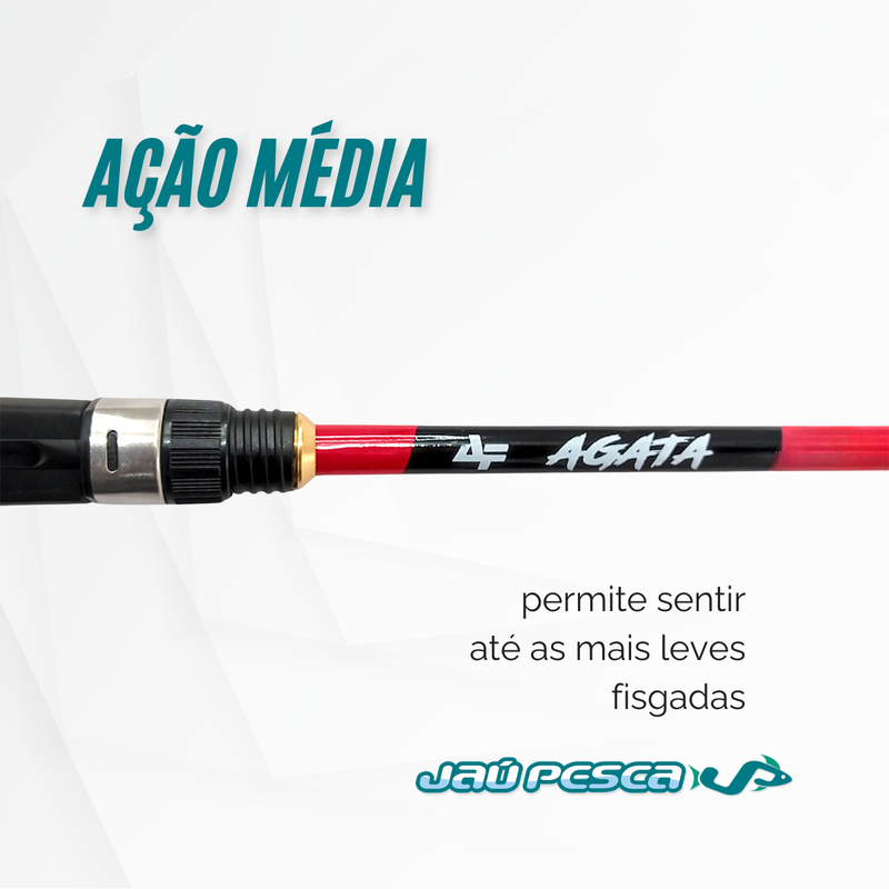 02 - Vara Carretilha AGATA C562 1,65 mts 17 lbs 2 Partes Albatroz