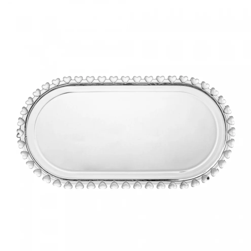Travessa Cristal Oval Coração 25cm x 13cm x 2,5cm - Lyor