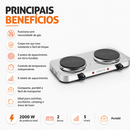Fogão Elétrico de Mesa 2 Bocas Inox - Agratto