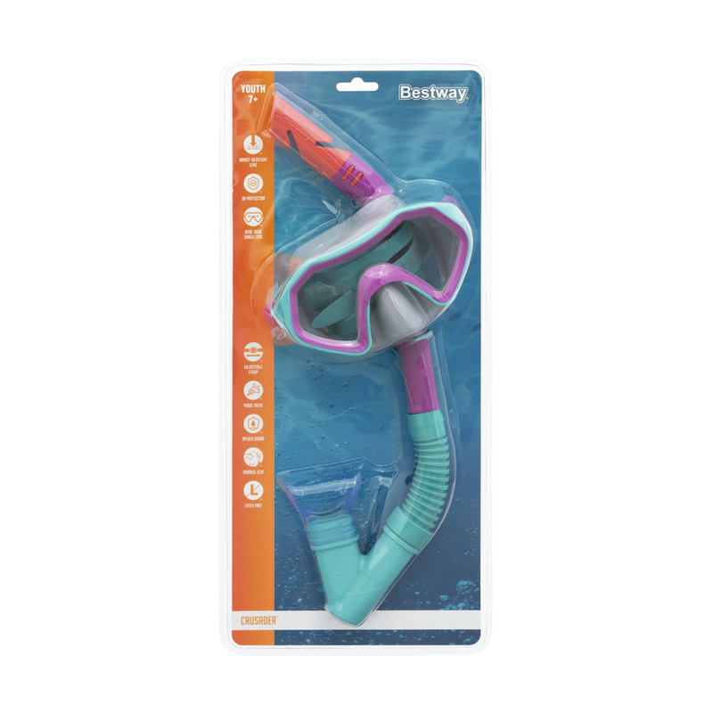 Kit Snorkel+Máscara Juvenil Crusader Duas Cores Sortidas Bestway 24025
