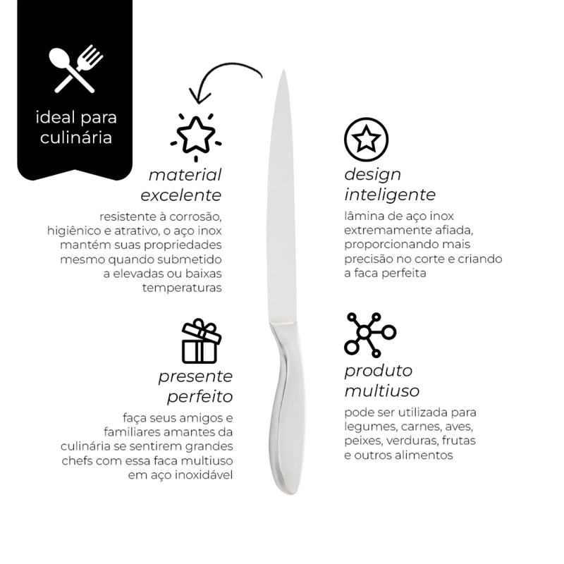 Faca Multiuso Inox - Mimo Style