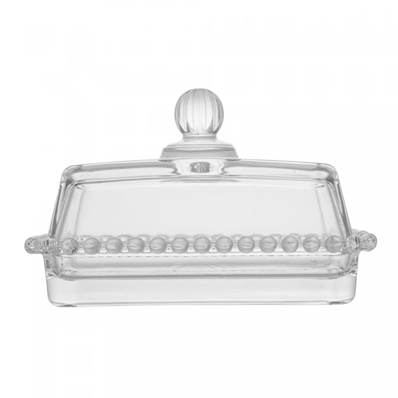 Manteigueira Cristal com Tampa Pearl 17cm x 10,5cm x 10cm - Wolff