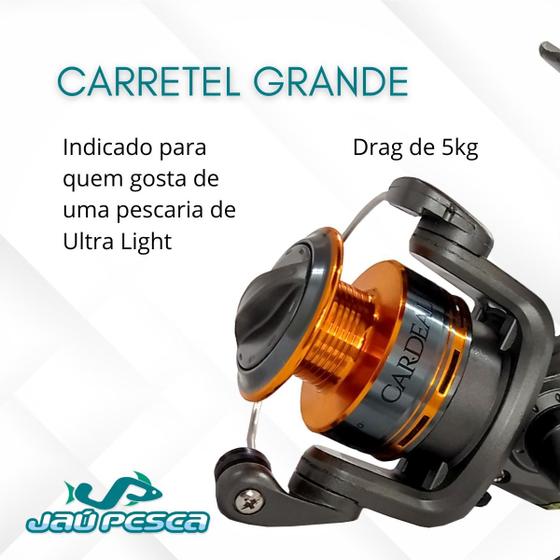 Molinete Micro CARDEAL Aluminio 3 Rolamentos 5.2:1 Albatroz
