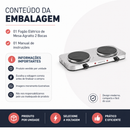 Fogão Elétrico de Mesa 2 Bocas Inox - Agratto