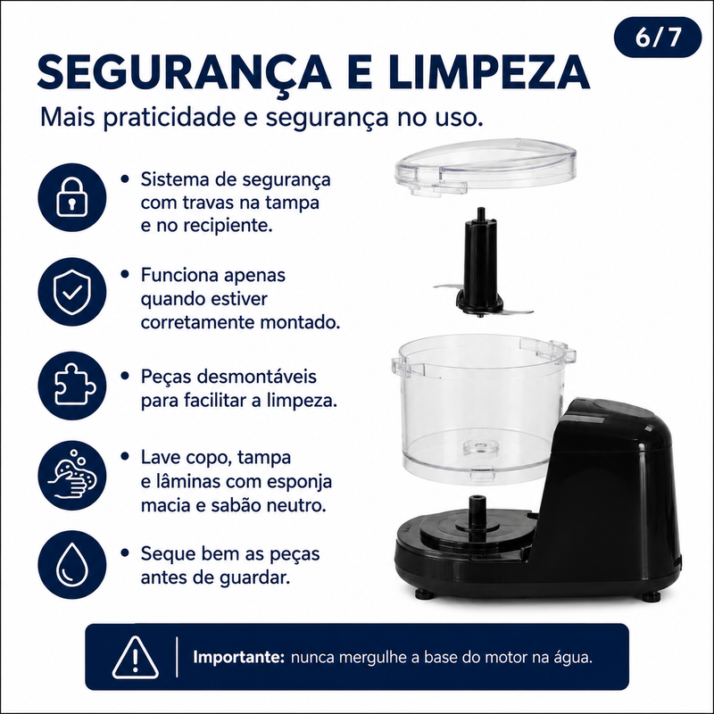 Miniprocessador de Alimentos 350ml 100W - Agratto