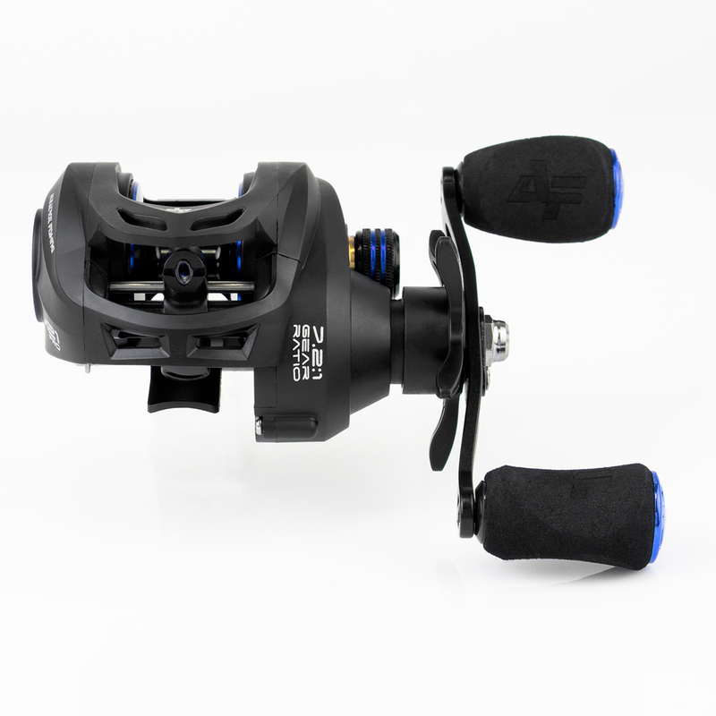 Capa + Carretilha Albatroz M21 Pro Black Blue 6 Rolamentos - Direita