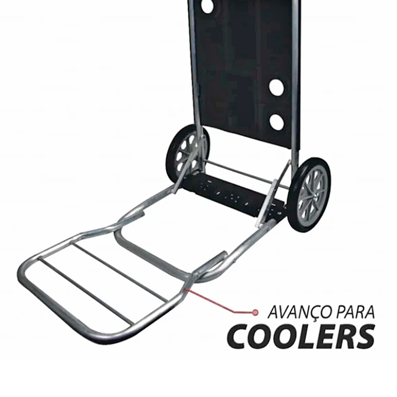 CARRINHO MESA PARA PRAIA ALUMINIO PRETO C/ BOLSA - BEL