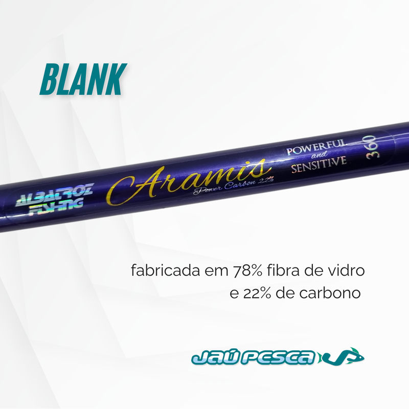 03 Varas Telescópica ARAMIS 3,00m 22% Carbono Albatroz