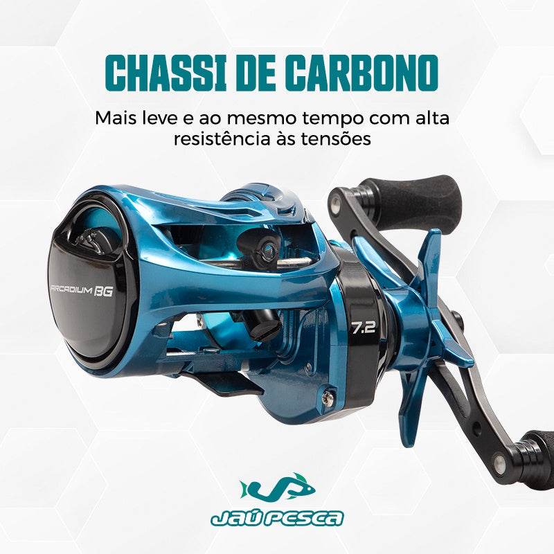 Kit Vara Carretilha JP TAMBAQUI PRO 2,40 mts 60 lbs + Arcadium BG e Linha