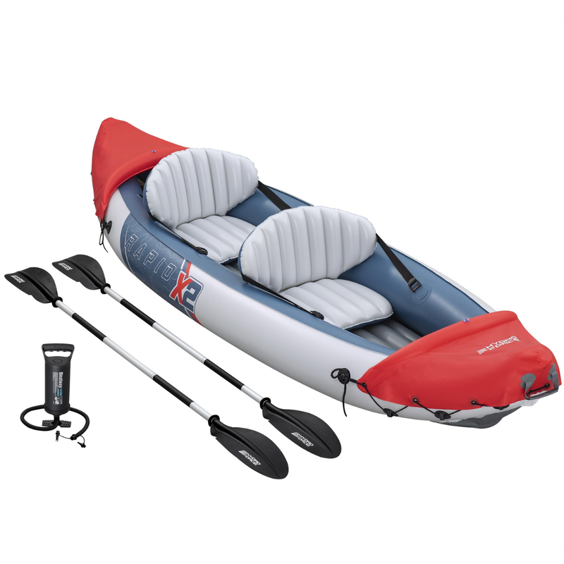 Caiaque Inflável p/ 2 pessoas Lite-Rapid X2 + 2 Remos + Bomba de Ar Bestway 65077